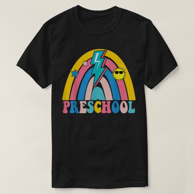 Camiseta De Volta À Pré-Escola Estudante Do Arco-Íris K (Frente do Design)
