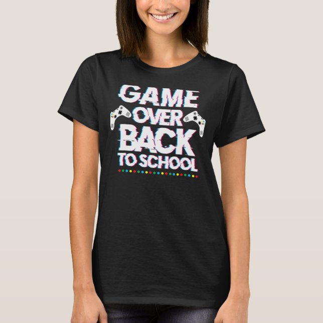 Camiseta De Volta Ao Jogo Escolar Sobre O Controle De Estud (Frente)