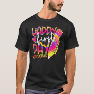 Camiseta De Volta Ao Lápis Da Escola Tie Dye Happy First Da