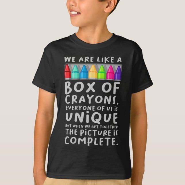 Camiseta De Volta Ao Professor, Somos Como Uma Caixa De Cra (Frente)