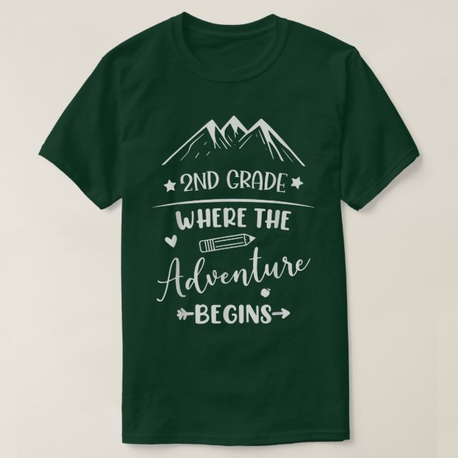 Camiseta De Volta Ao segundo Escolar Onde Começa A Aventura (Frente do Design)