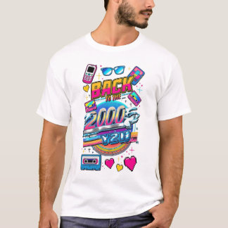 Camiseta De Volta aos Anos 2000 Festa Tema Design Retro Vin