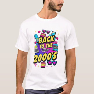 Camiseta De Volta aos Anos 2000 Festa Tema Design Retro Vin