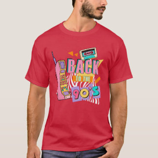 Camiseta De volta aos anos 90 telefone retrô e cassete retr