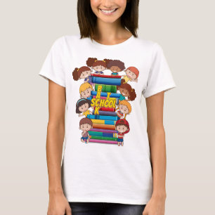 Camiseta De volta aos Livros para Crianças de Escola Profes