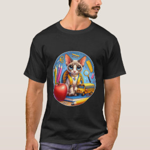 Camiseta De volta às aulas Devon Rex Gato Meninos Meninas E