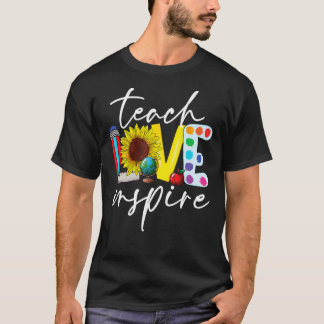 Camiseta De Volta às Aulas Ensine Amor Inspire Professores 