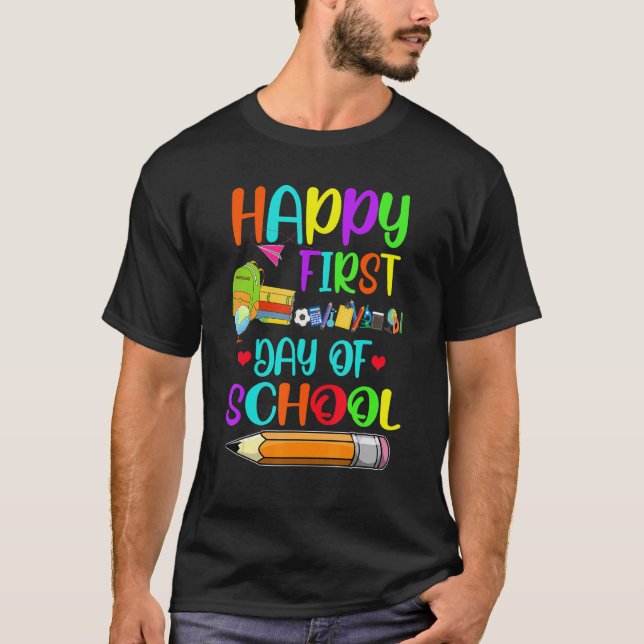 Camiseta De Volta às Aulas Professores Crianças Filho Feliz (Frente)