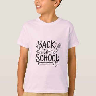 Camiseta De volta às compras mínimas da escola Lápis Régua
