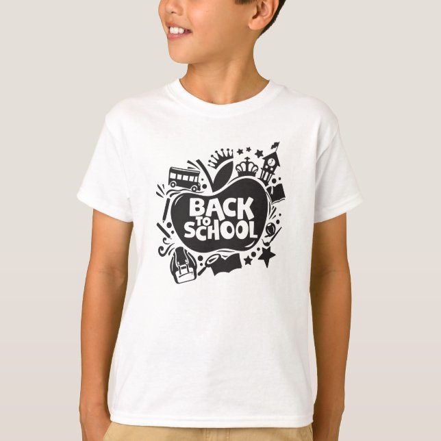 Camiseta De Volta Às Crianças Legal Da Apple Da Escola (Frente)