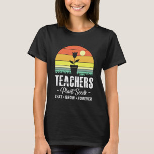 Camiseta De volta às professoras da escola plantam sementes
