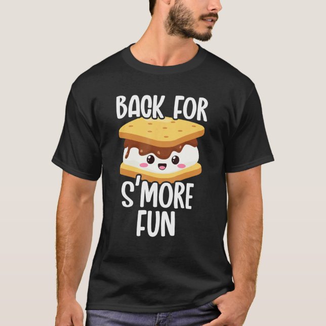 Camiseta De Volta Para Diversão Smore Marshmallow Fogueira  (Frente)