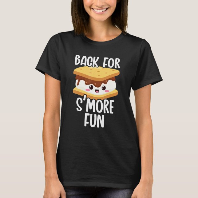 Camiseta De Volta Para Diversão Smore Marshmallow Fogueira  (Frente)