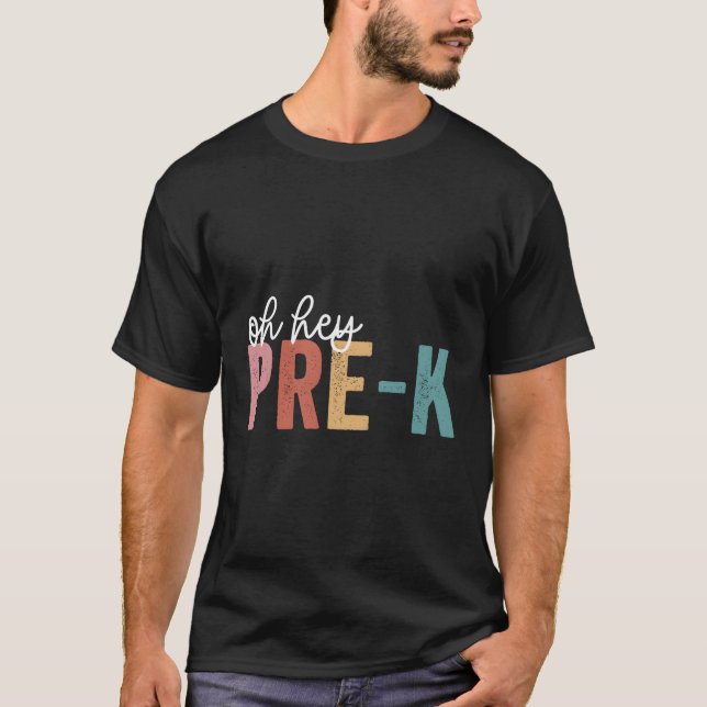 Camiseta De Volta Para Estudantes Professores De Hei Pré-K (Frente)