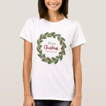 Camiseta de Wreath Feliz de Natal para Mulheres