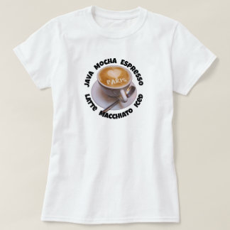 Camiseta de Xícara de Café Cappuccino Paris Coraçã