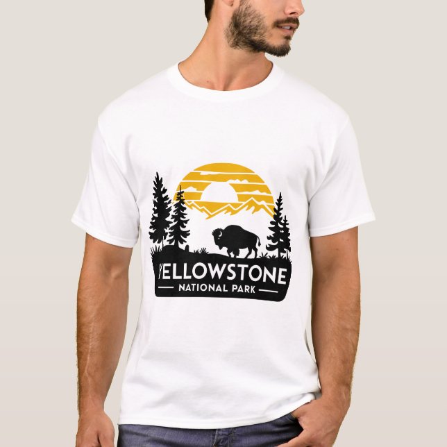 Camiseta de Yellowstone Men com bisão (Frente)