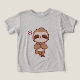 Camiseta de Yoga de Meditação de Preguiça Fofa | A