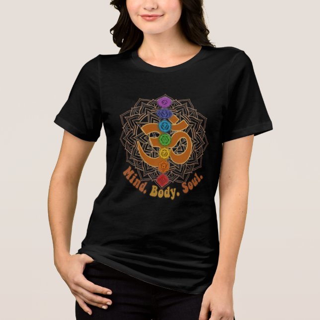 Camiseta de yoga Sacred Geometry & Chakras (Frente)