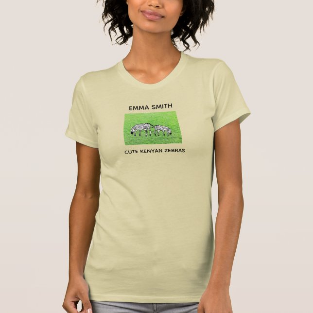 Camiseta de Zebras Quenianas Felizes e Fofas (Frente)