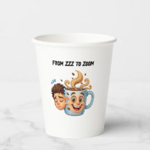Camiseta "De Zzz para Zoom" - Caneca de Café na Ca