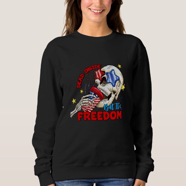 Camiseta Dead Inside but it s freedom American Skull Indepe (Frente)