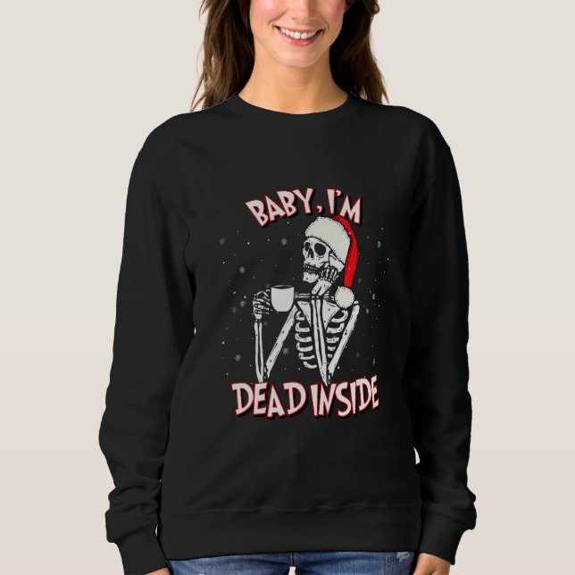 Camiseta Dead Inside Christmas Holiday Skeleton (Frente)