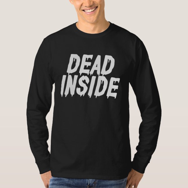 Camiseta Dead Inside  Ironic Skeleton Ghost Dark Sunshine D (Frente)