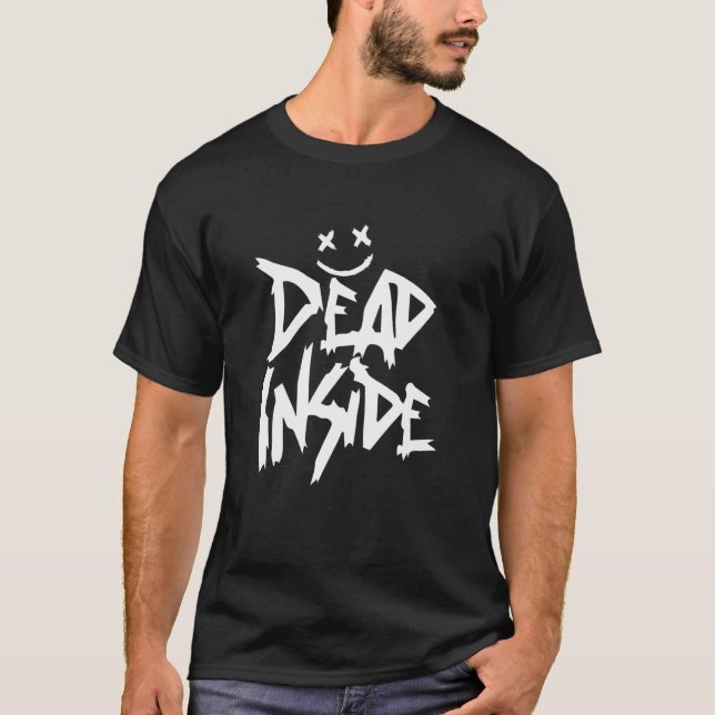 Camiseta Dead Inside Ironic Skeleton Ghost Dark Sunshine Kn (Frente)