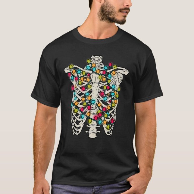 Camiseta Dead Inside, Jolly AF, Funny Xmas Skeleton, Retro  (Frente)