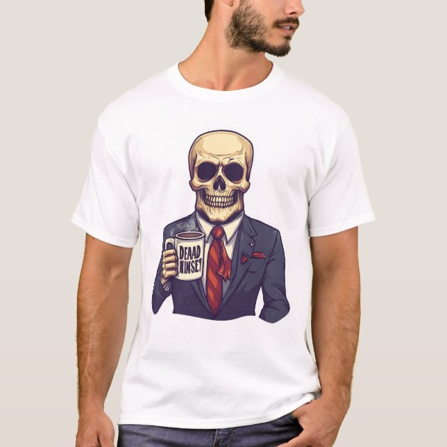 Camiseta Dead Inside Skull � Funny Workday Skeleton (Frente)