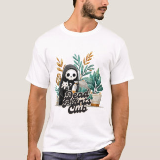 Camiseta Dead Plants Club Cute Skeleton Cat Plant Care T-Sh