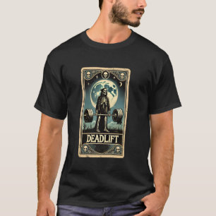Camiseta Deadlifos Gym Workout Engraçado Skeleton Tarot Car