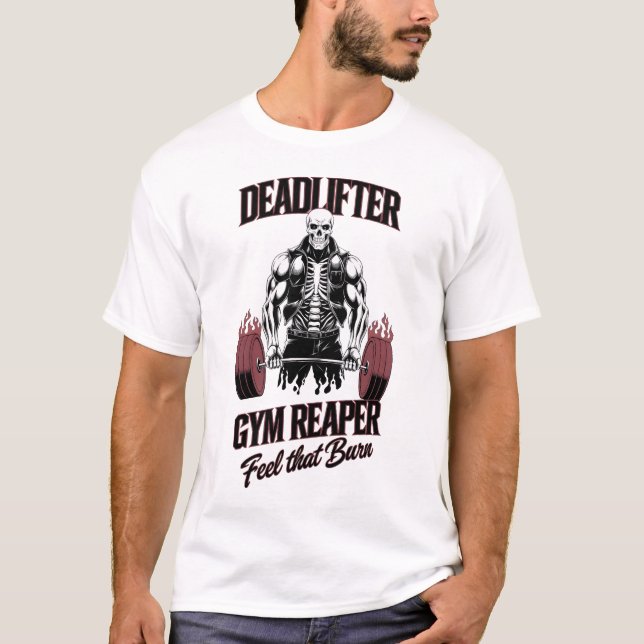 Camiseta Deadlifter Gym Reaper Sente Que Queima (Frente)
