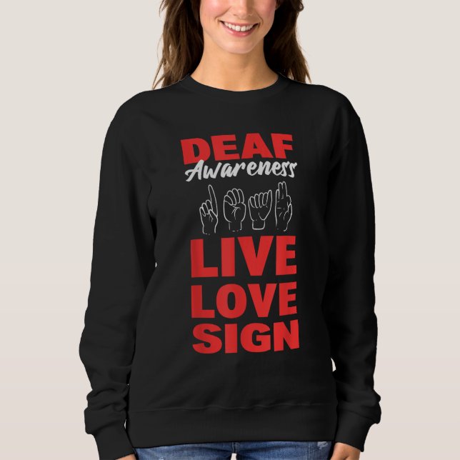 Camiseta Deaf Awareness Live Love Sign Speech Language Path (Frente)