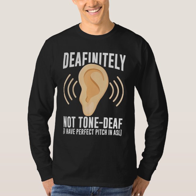 Camiseta Deaf Pride Awareness ASL Sign Language Deafinitely (Frente)