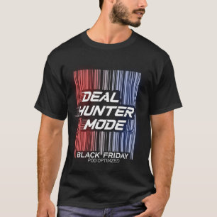 Camiseta Deal Hunter Mode - Design de código de barras Blac