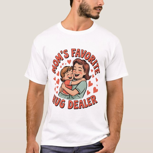 Camiseta Dealer Hug Dealer favorito da mãe - Homens engraça (Frente)
