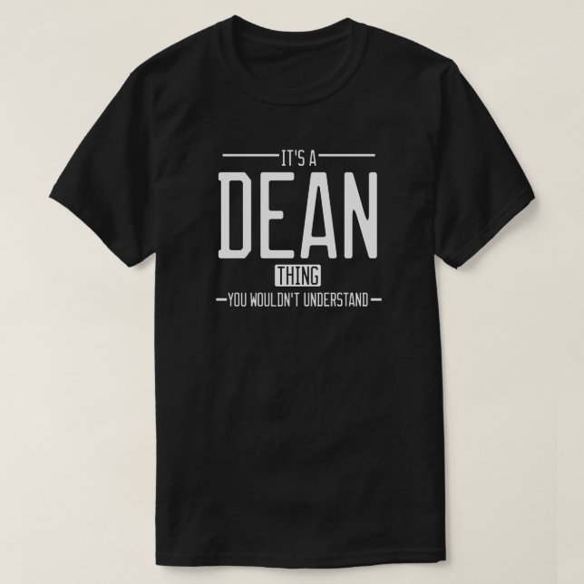 Camiseta Dean tem um sobrenome engraçado (Frente do Design)