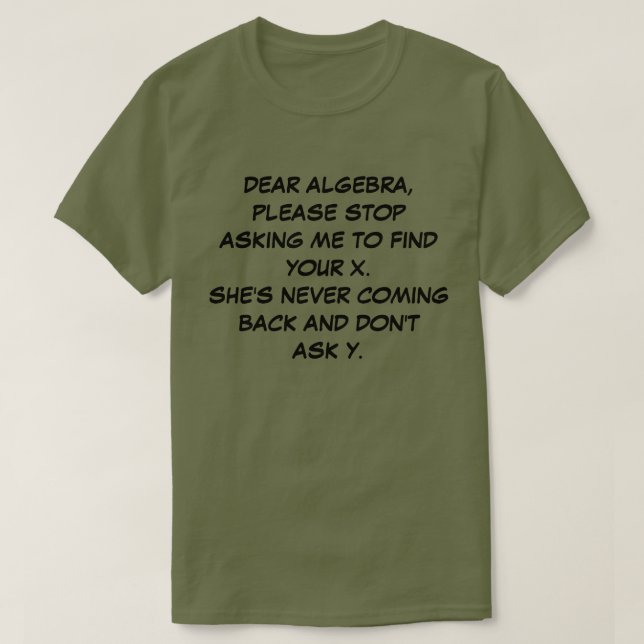 CAMISETA DEAR ALGEBRA (Frente do Design)