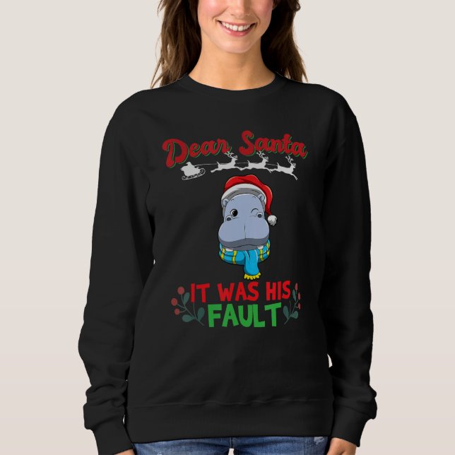 Camiseta Dear Santa It Was His Fault Siblings Matching Xmas (Frente)