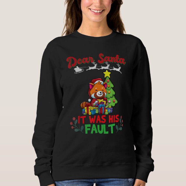 Camiseta Dear Santa It Was His Fault Siblings Matching Xmas (Frente)