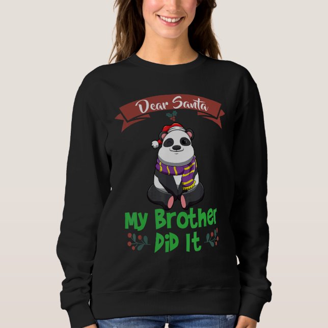 Camiseta Dear Santa My Brother Did It Siblings Christmas_36 (Frente)