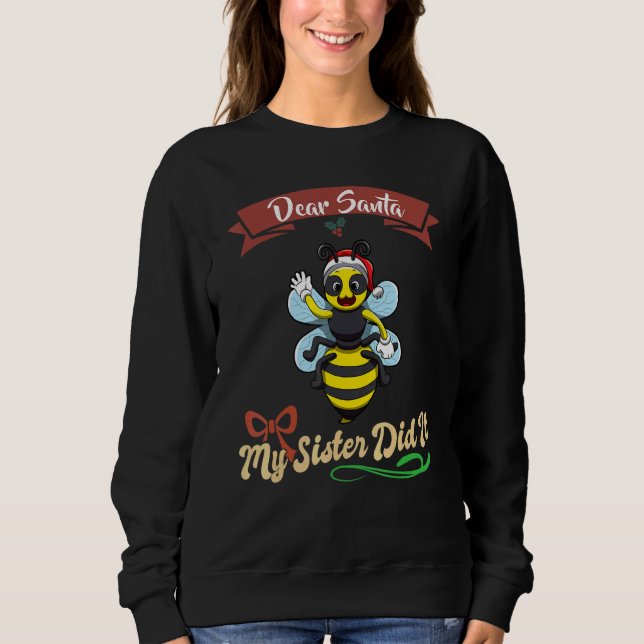 Camiseta Dear Santa My Sister Did It Siblings Christmas_26 (Frente)