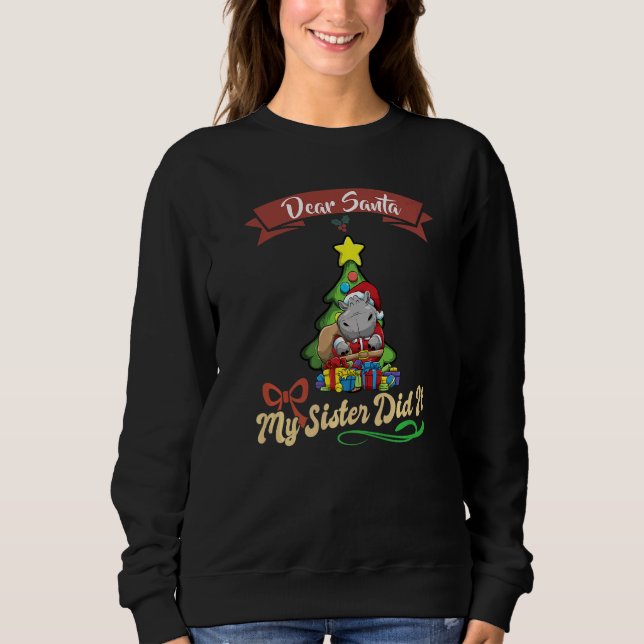 Camiseta Dear Santa My Sister Did It Siblings Christmas Pre (Frente)