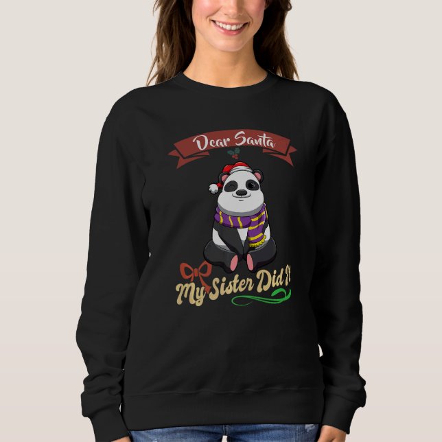Camiseta Dear Santa My Sister Did It Siblings Christmas Pre (Frente)