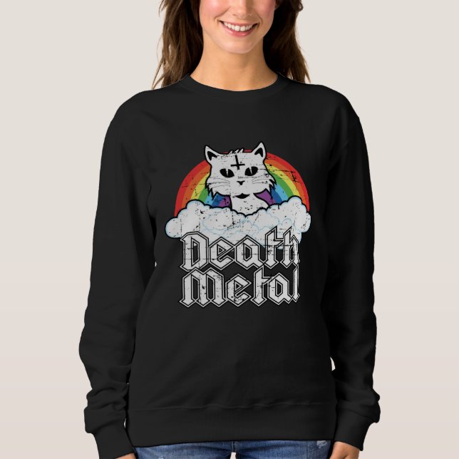 Camiseta Death Metal Cat Soft Goth Grunge Aesthetic Cat Kit (Frente)