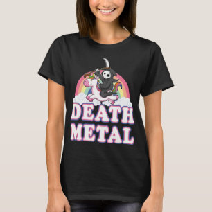 Camiseta Death Metal Rainbow Funny Grim Reaper Unicorn Gift