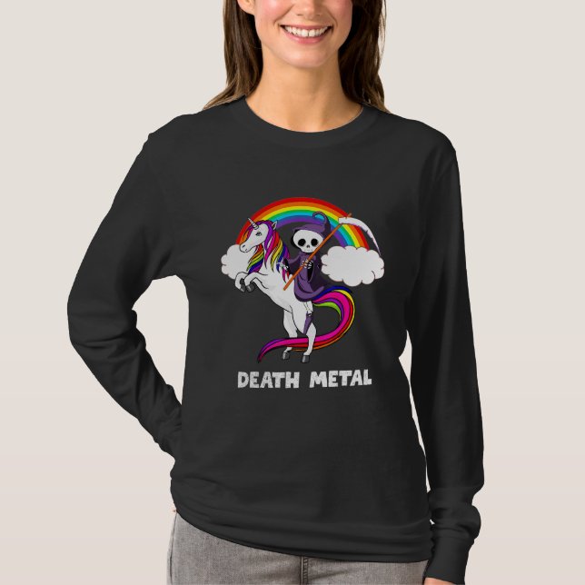 Camiseta Death Metal Rock Love Rainbow Grim Reaper A Andar  (Frente)