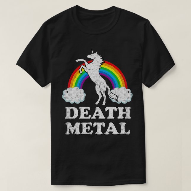 Camiseta Death Metal s Unicorn Rainbow Heavy Metal2  (Frente do Design)